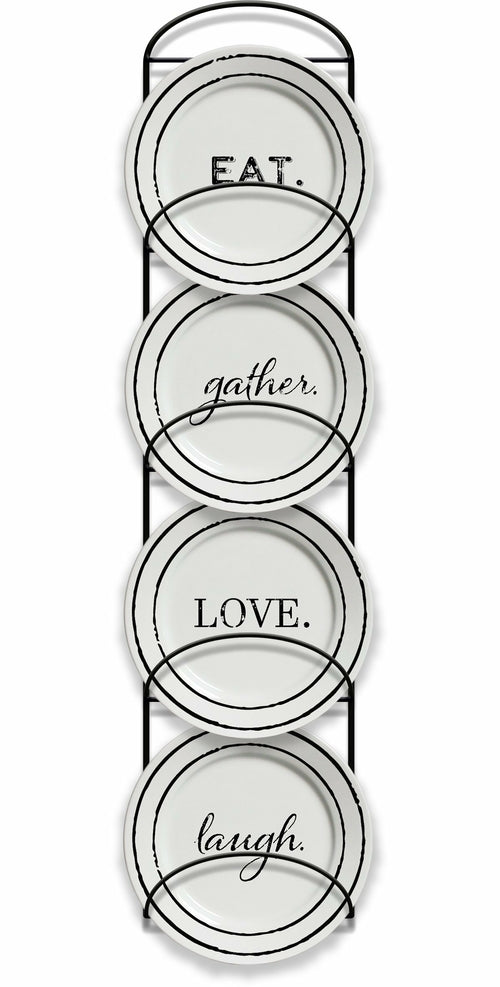 Vintage Kitchen Plates With Rack