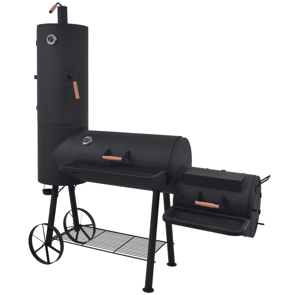 Charcoal Smoker with Bottom Shelf Black