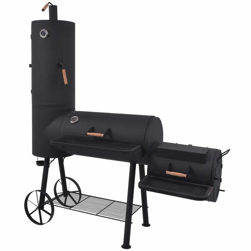 Charcoal Smoker with Bottom Shelf Black
