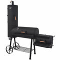 Charcoal Smoker with Bottom Shelf Black