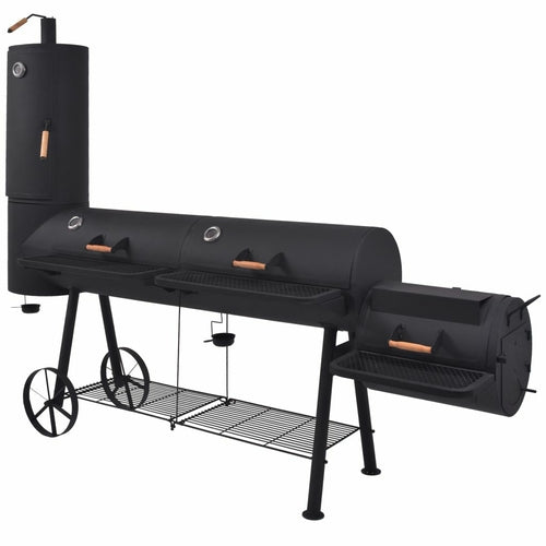 Charcoal Smoker with Bottom Shelf Black
