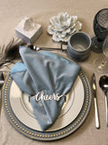 Cheers Napkin Wrap- Shiny Silver
