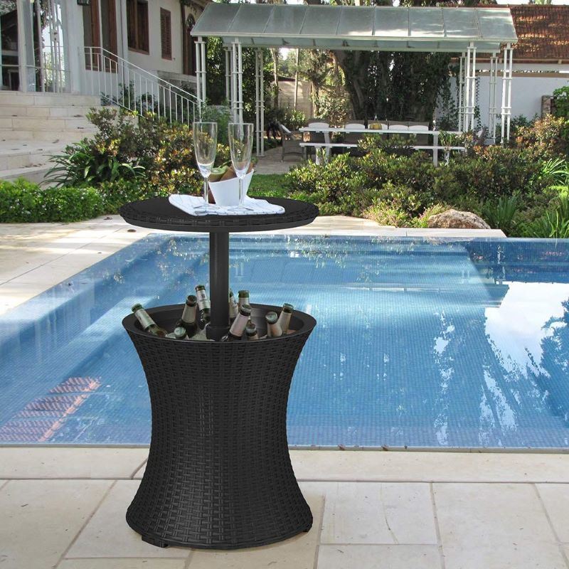 Rattan Style Beverage Cooler Table