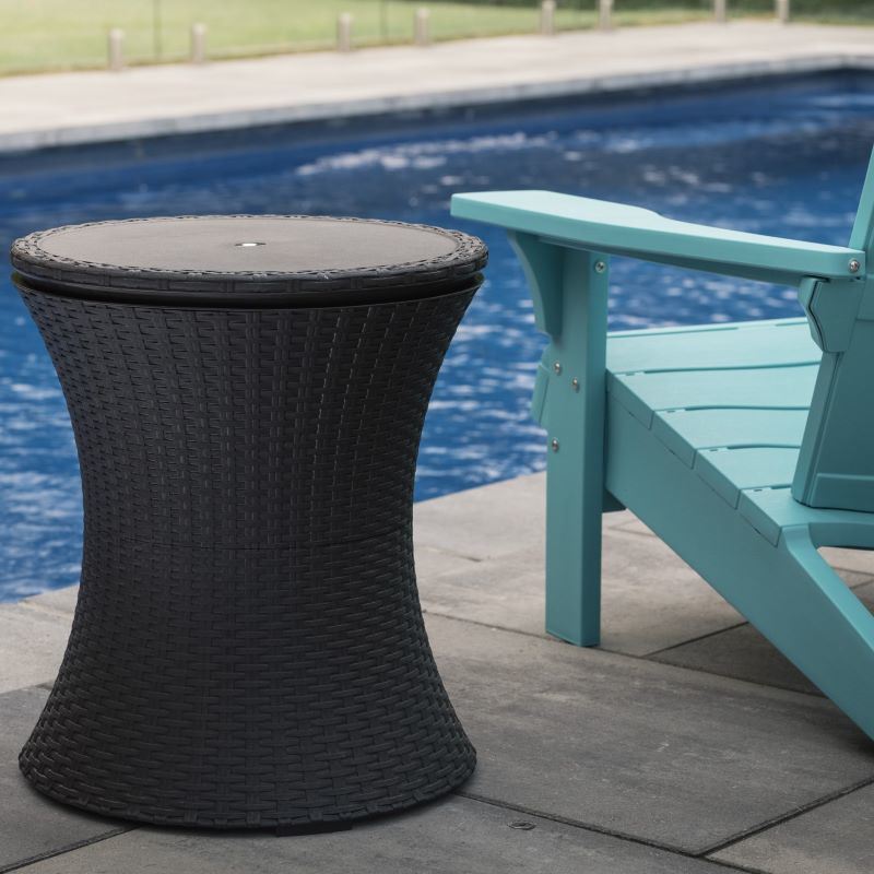 Rattan Style Beverage Cooler Table