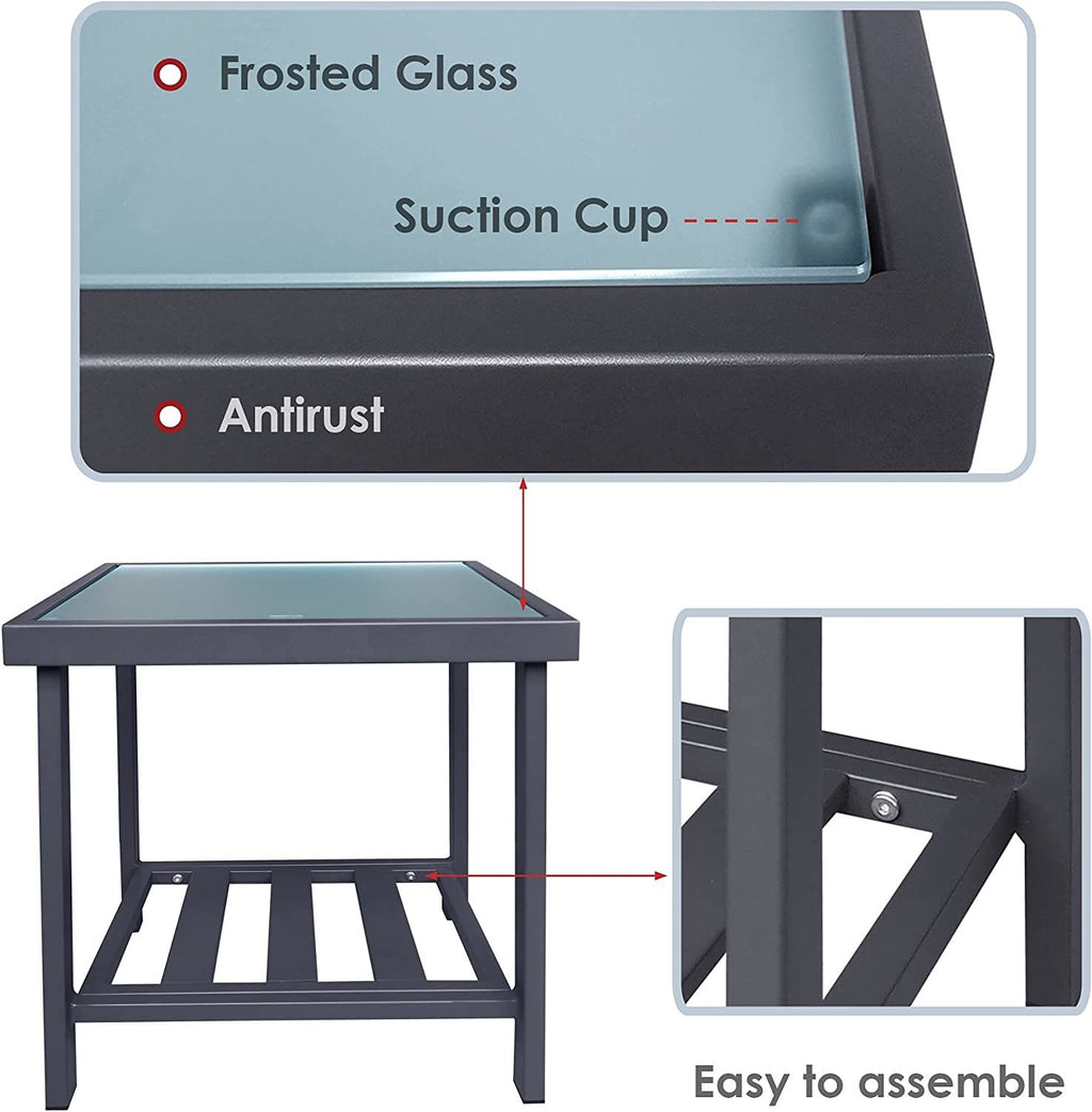 Modern Outdoor Side Table with Storage Space