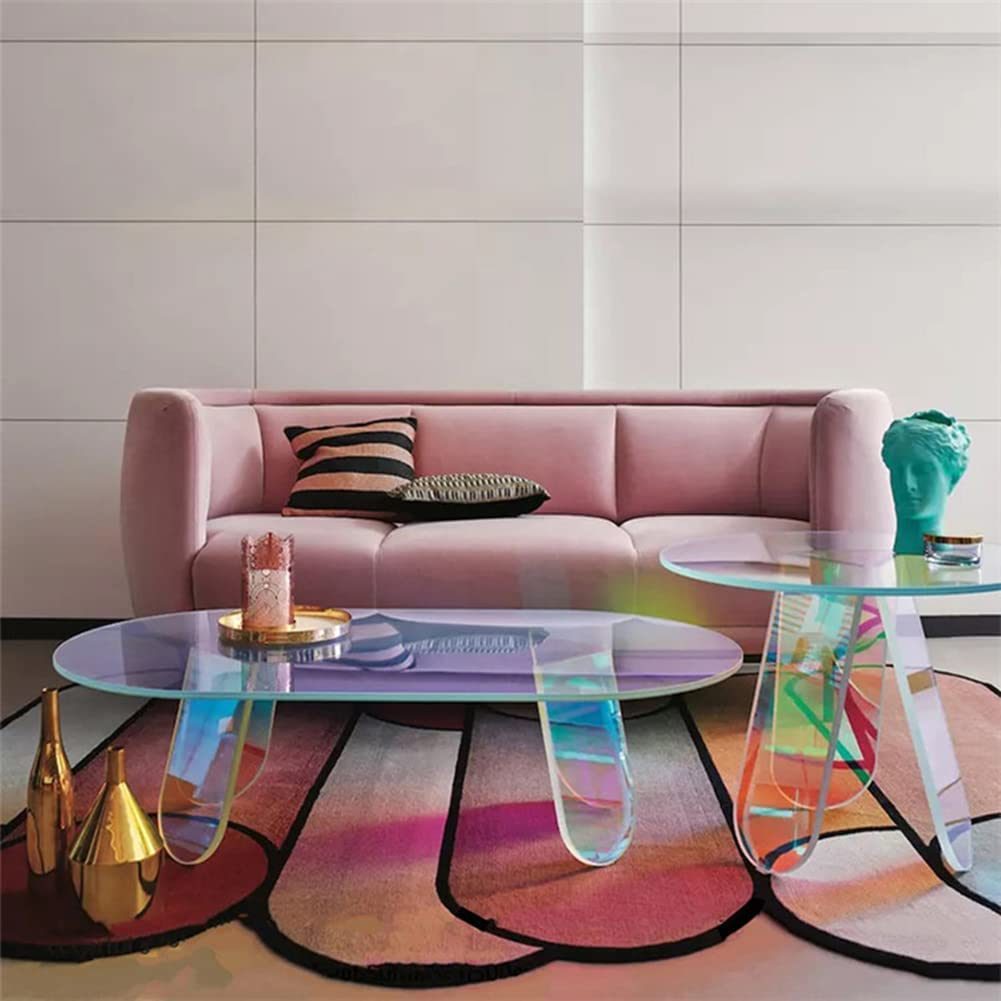 Acrylic Coffee Table Iridescent Glass