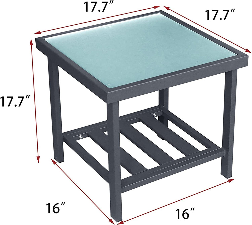 Modern Outdoor Side Table with Storage Space