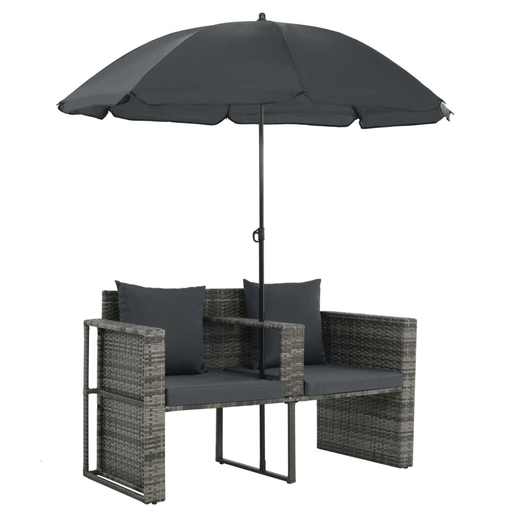 Parasol Gray Poly Rattan