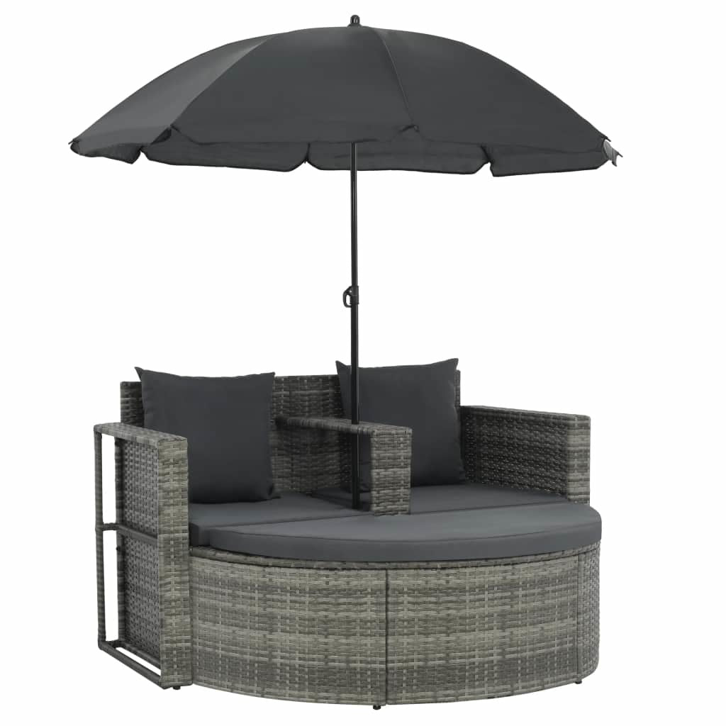 Parasol Gray Poly Rattan