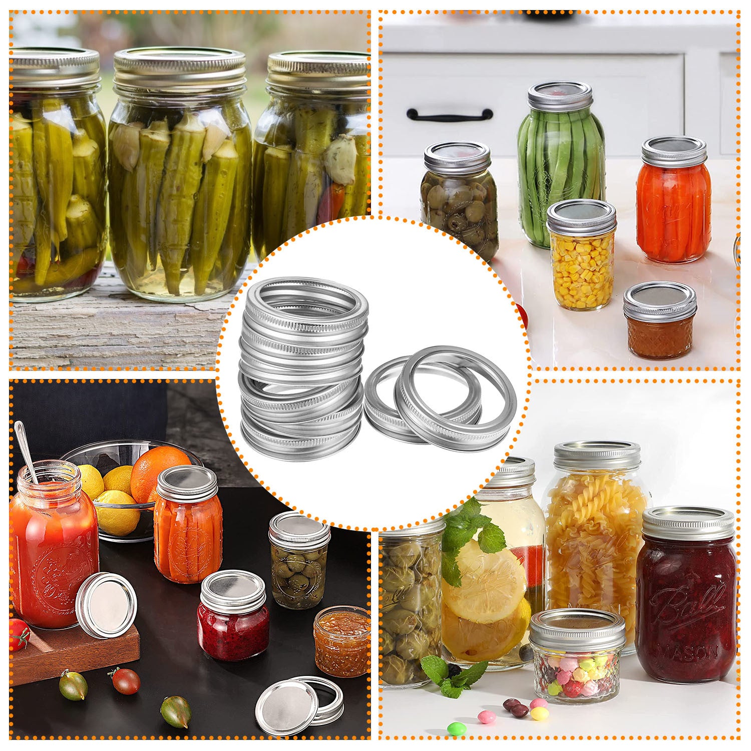 Mouth Canning Jar Metal Rings