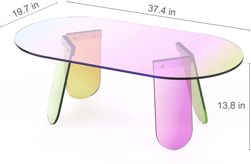 Acrylic Coffee Table Iridescent Glass