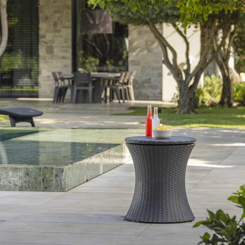 Rattan Style Beverage Cooler Table