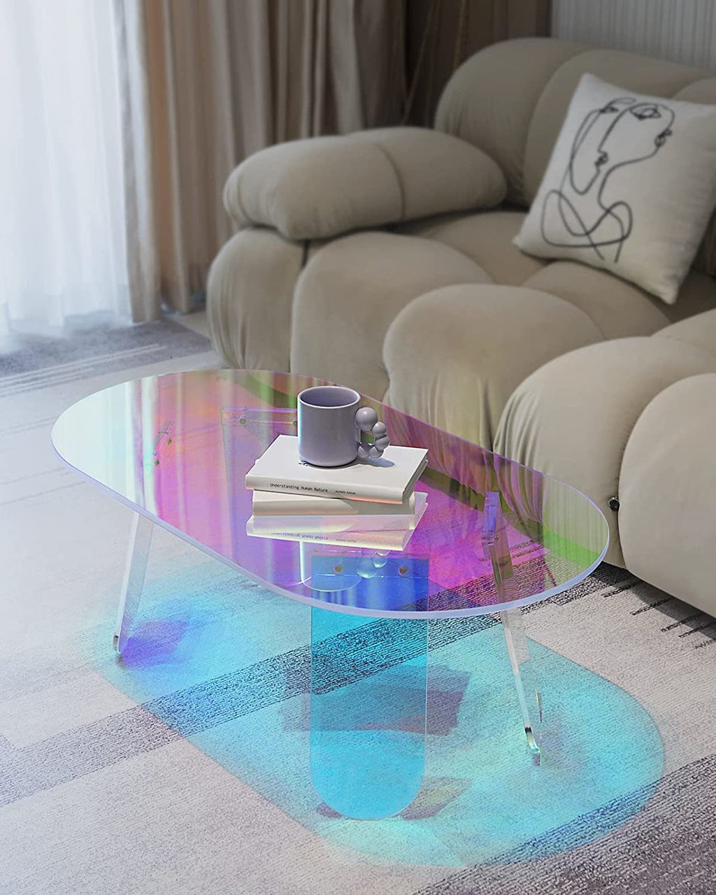 Acrylic Coffee Table Iridescent Glass