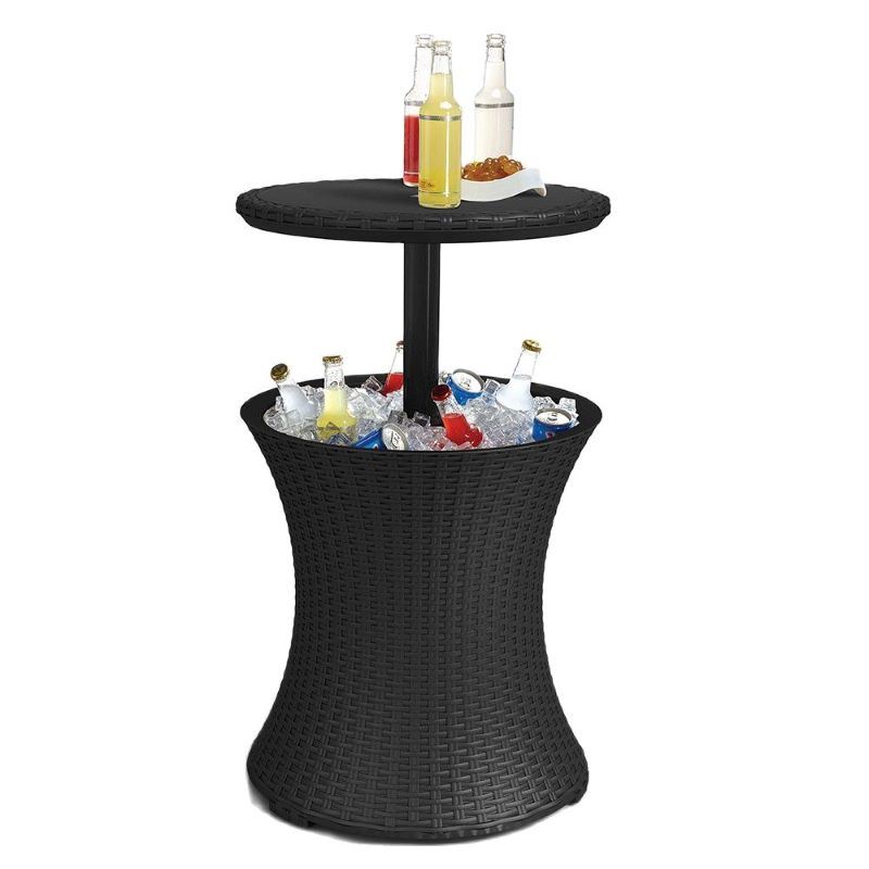 Rattan Style Beverage Cooler Table