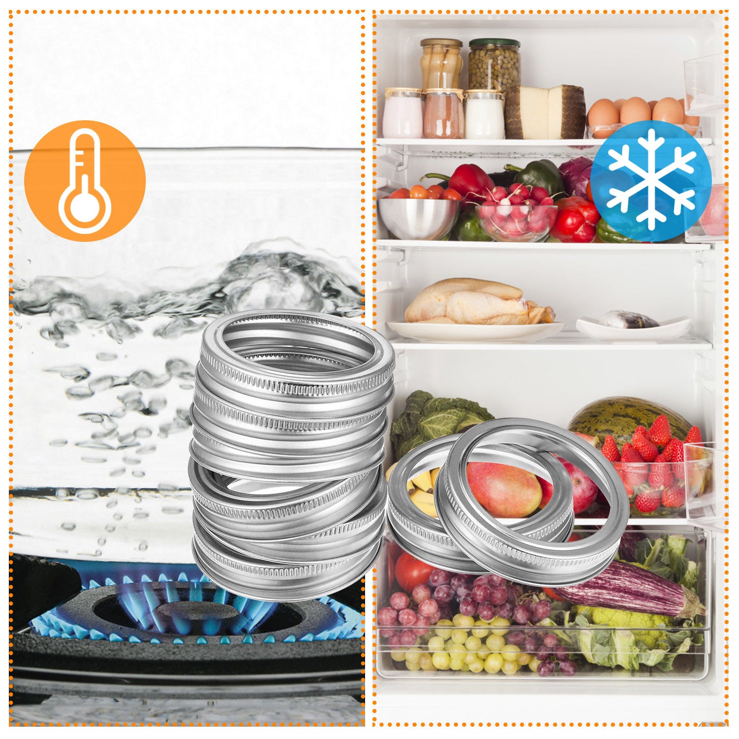 Mouth Canning Jar Metal Rings