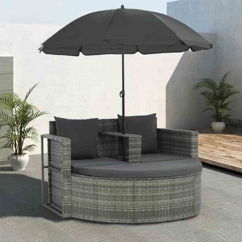 Parasol Gray Poly Rattan