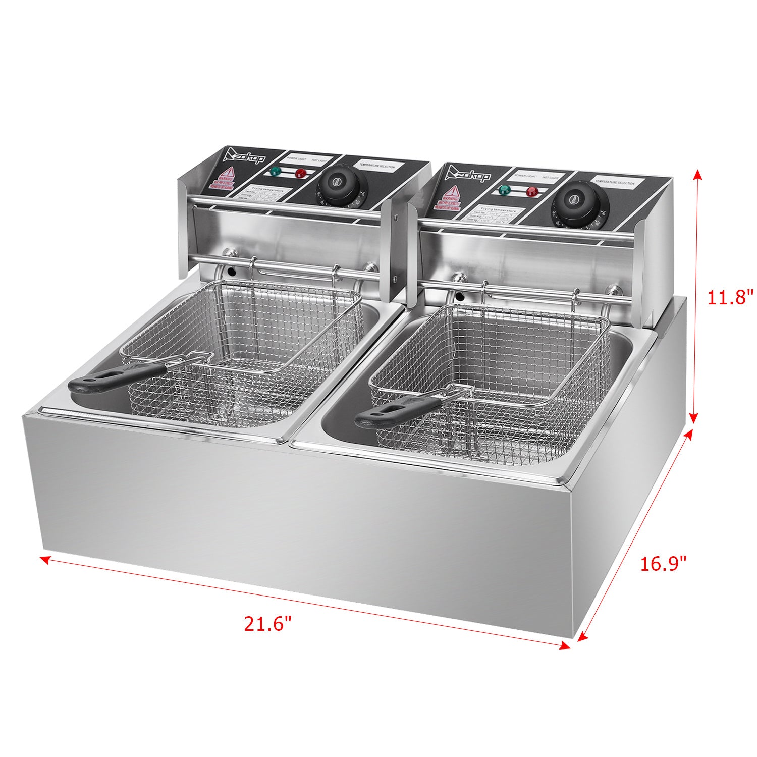 Deep Fryer with Baskets Filters