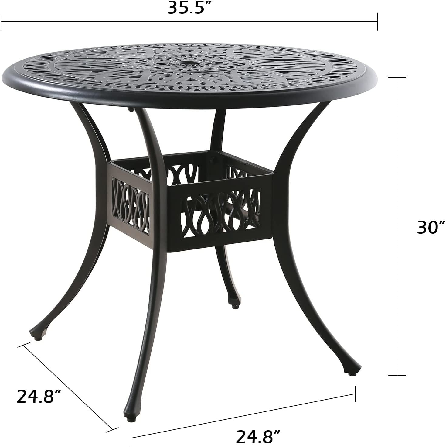 Patio Dining Table with Umbrella Hole