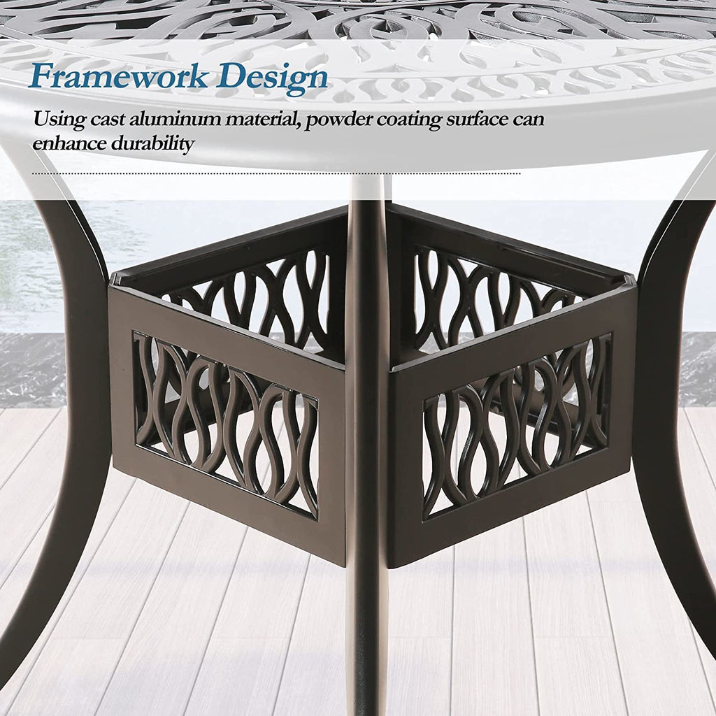 Patio Dining Table with Umbrella Hole