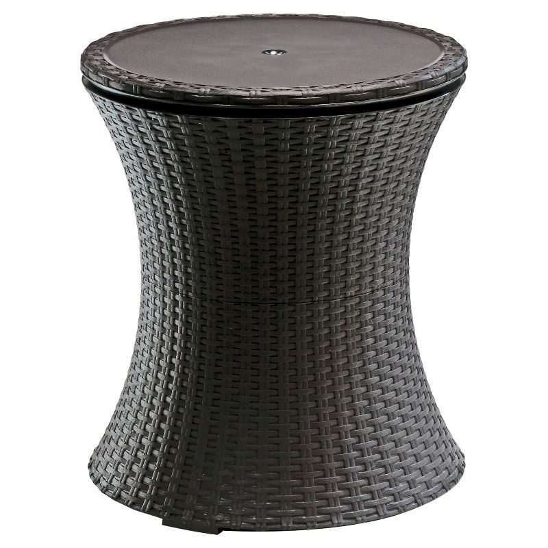 Rattan Style Beverage Cooler Table