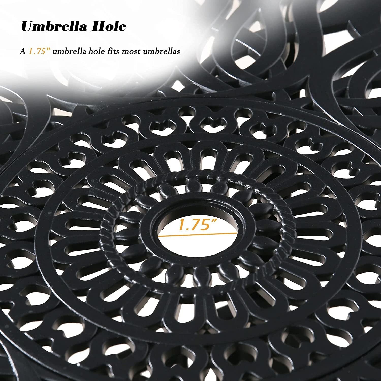 Patio Dining Table with Umbrella Hole