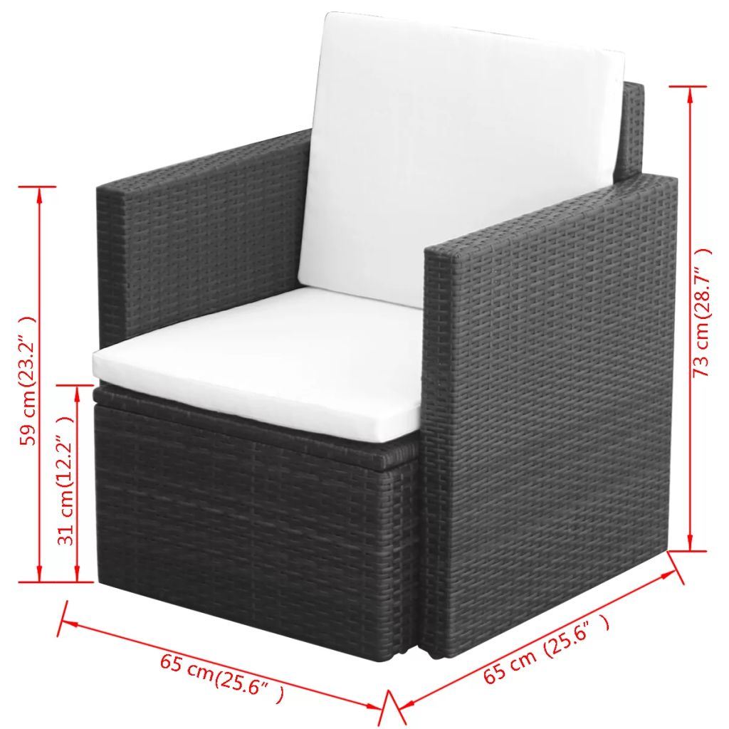 Garden Chair with Cushions and Pillows
