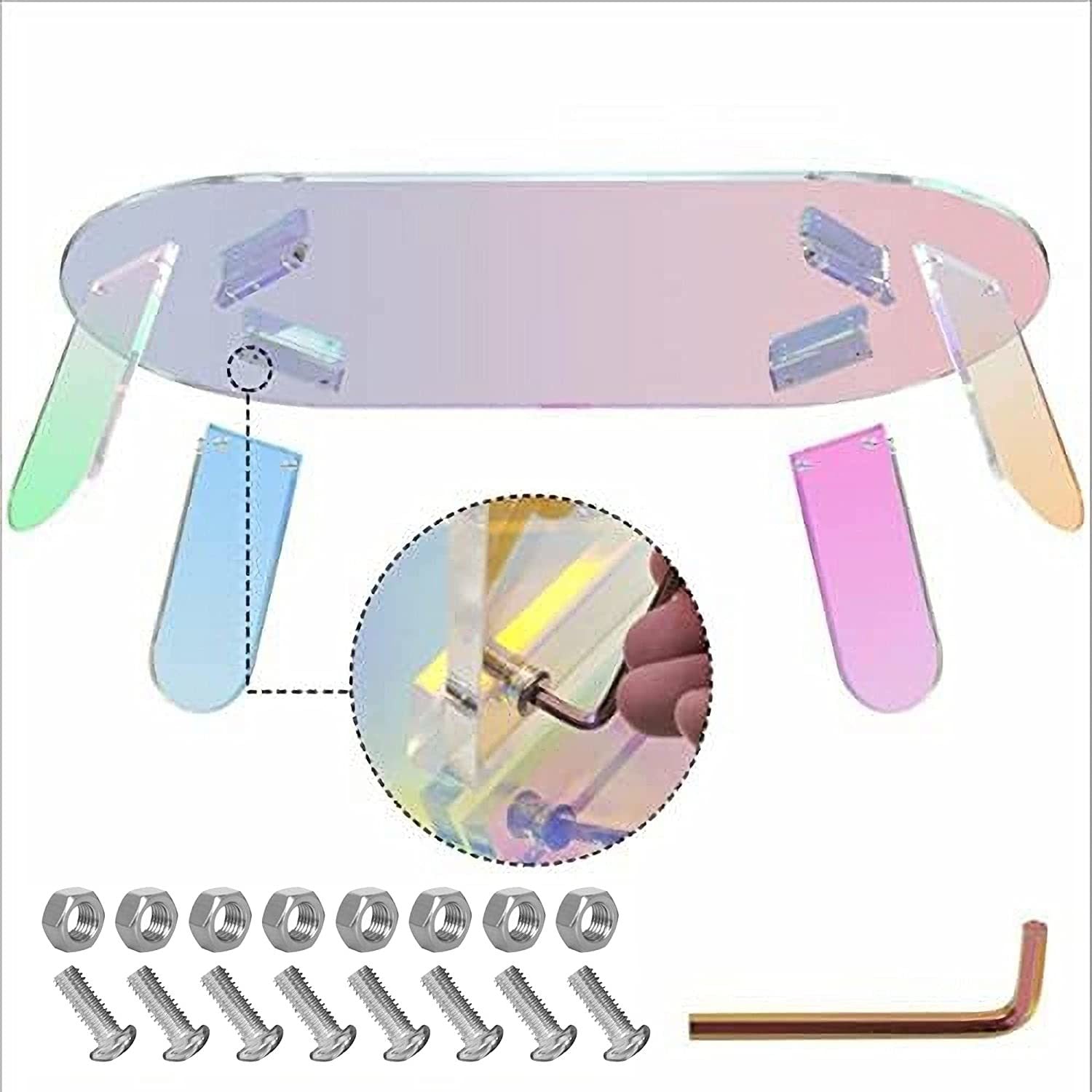 Acrylic Coffee Table Iridescent Glass