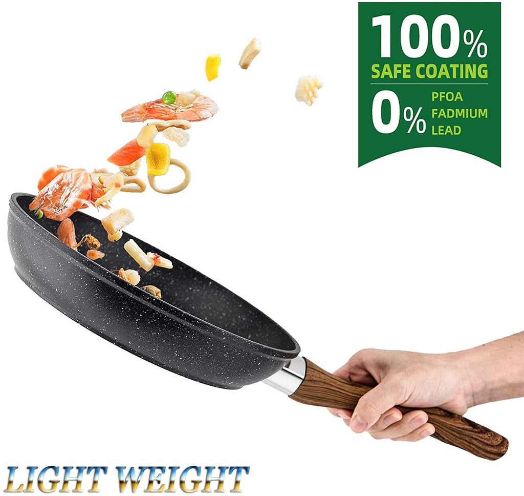 Frying Pan Ergonomic Wood Handle