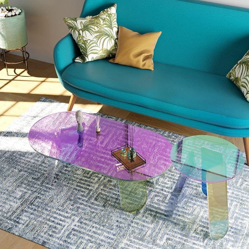 Acrylic Coffee Table Iridescent Glass
