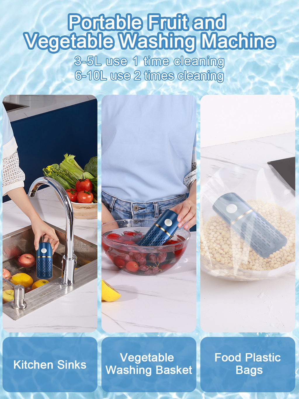 Portable Fruit and Vegetable Purifier Washer